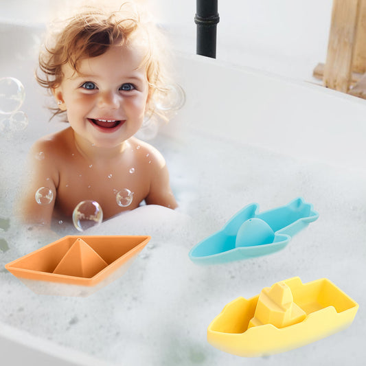 Orapple Floater Baby Bath Toys - BPA-Free Silicone Floating Toys (Pack of 3)