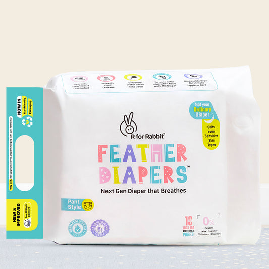Feather Diapers - Next Gen Baby Diapers that Breathes, Dermatologically tested, sensitive skin suitable, Chemical-free, Leak-Proof