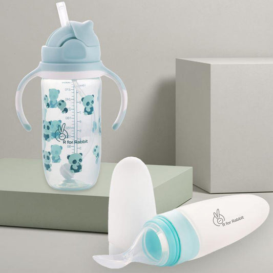 Bubble Sipper Bottle + Silicone Feeding Bottle Spoon