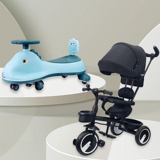 Tiny Toes T30 Ace Tricycle + Iya Iya Dino Swing Car