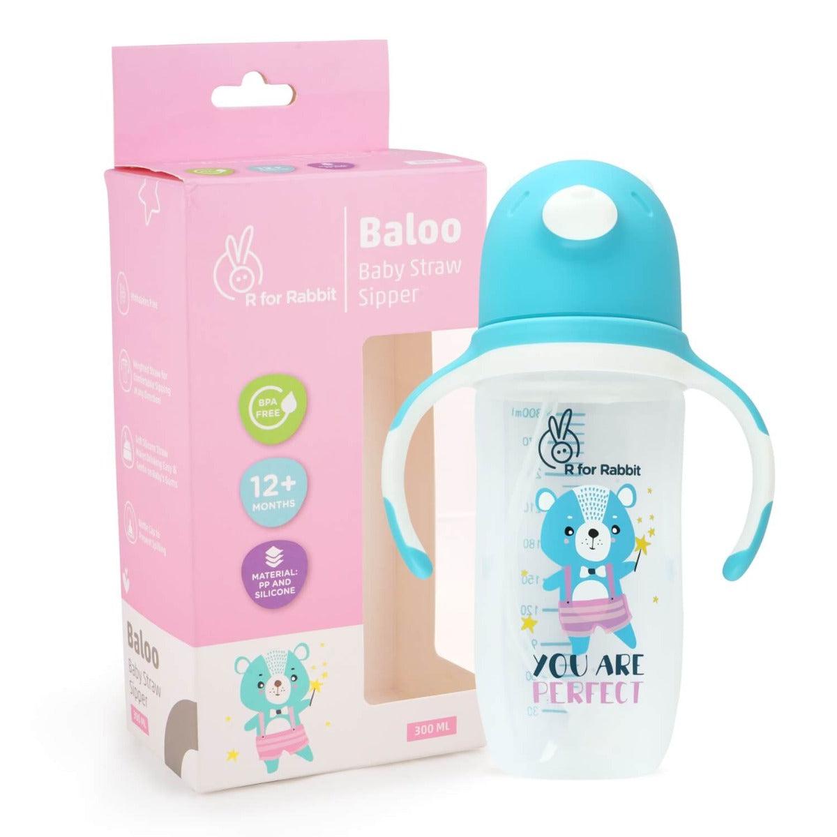 Babyhug Straw Sipper with Carrying Strap Green - 400 ml