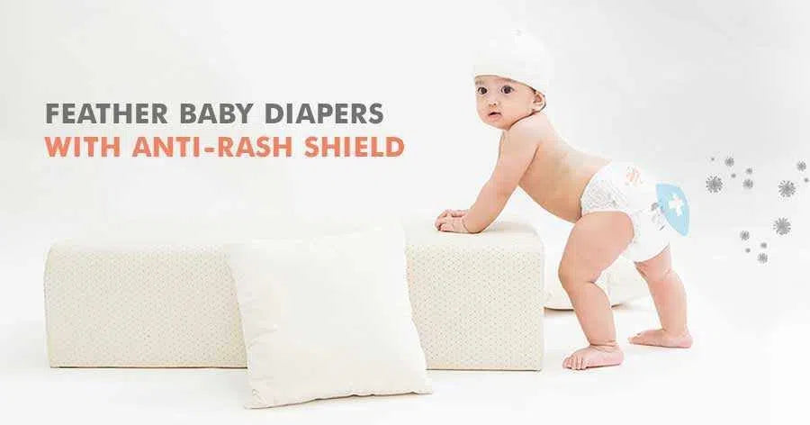 R for Rabbit Feather Baby Diapers - With Anti-Rash Shield