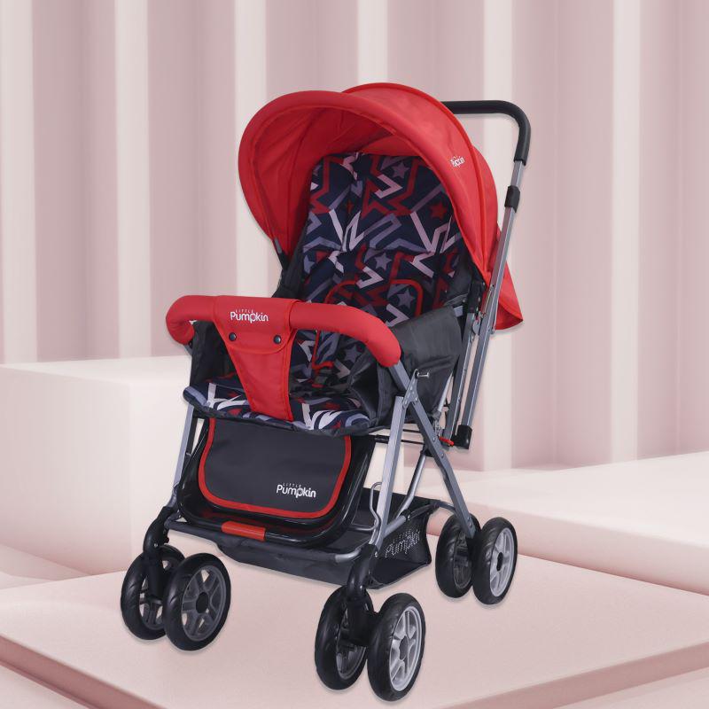 Kiddie Kingdom Baby Stroller With Personalized Name Plate - Red Black