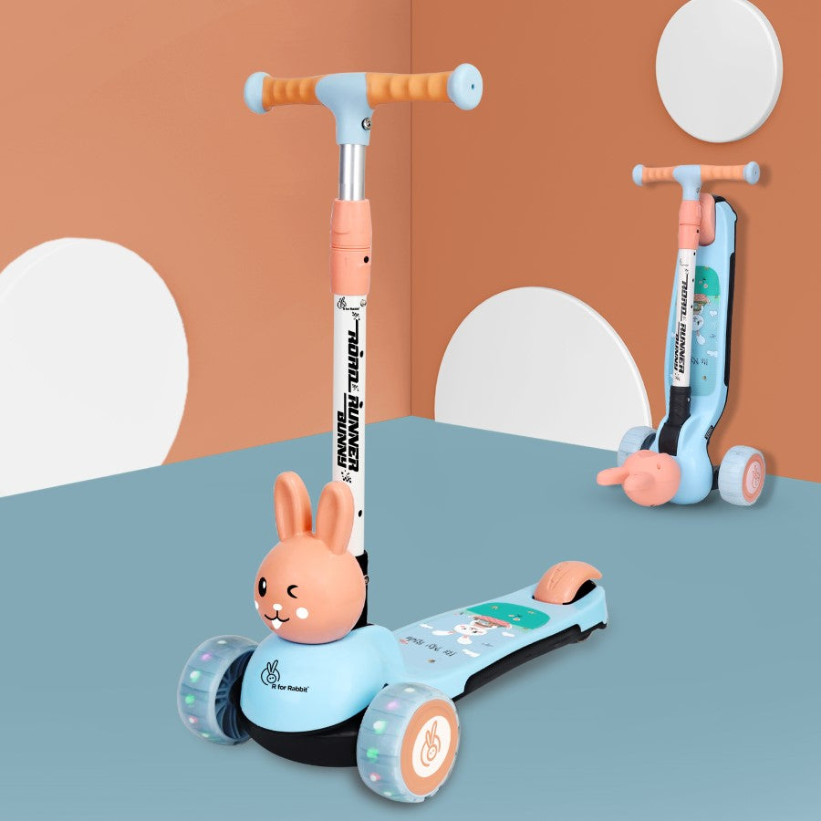 Road Runner Bunny Scooter For Kids With PU LED Wheels - R for Rabbit