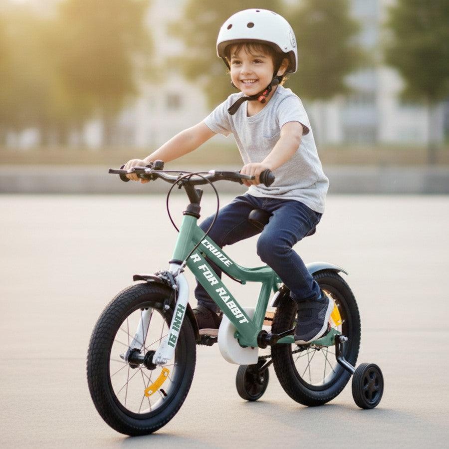 Cruize Bicycle For Kids 16 Inch 90% Plug N Play Installation - Olive Green