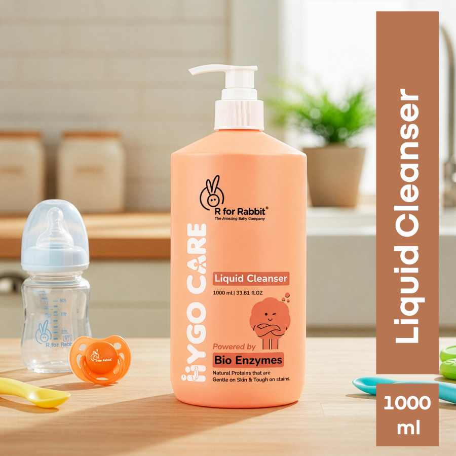 Hygo Care Liquid Cleanser 1 litre with Pump , Bio Enzyme Baby Bottle & Toy Cleanser - White