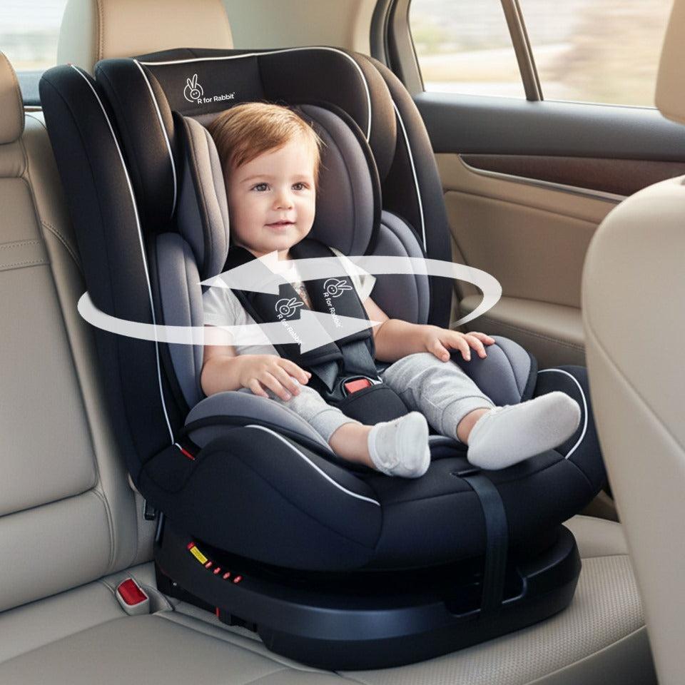 Jack N Jill Grand ISOFIX Car Seat For Kids 0 To 12 Years With Safety Harness - Black Grey