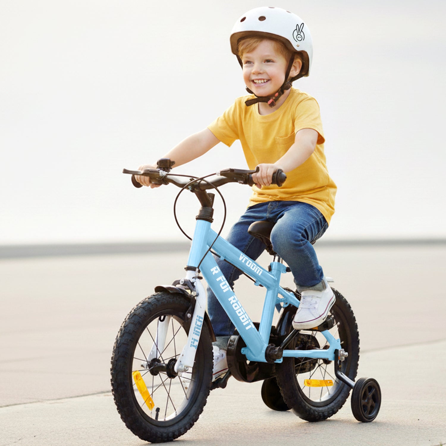 Vroom Bicycle For Kids 14 Inch With 90% Plug and Play For Ease of Installation - Lake Blue