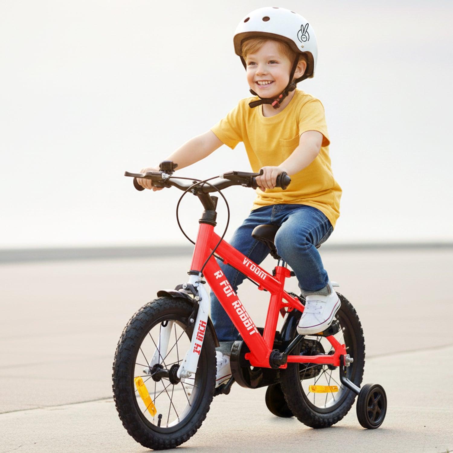 Vroom Bicycle For Kids 14 Inch With 90% Plug and Play For Ease of Installation - Red