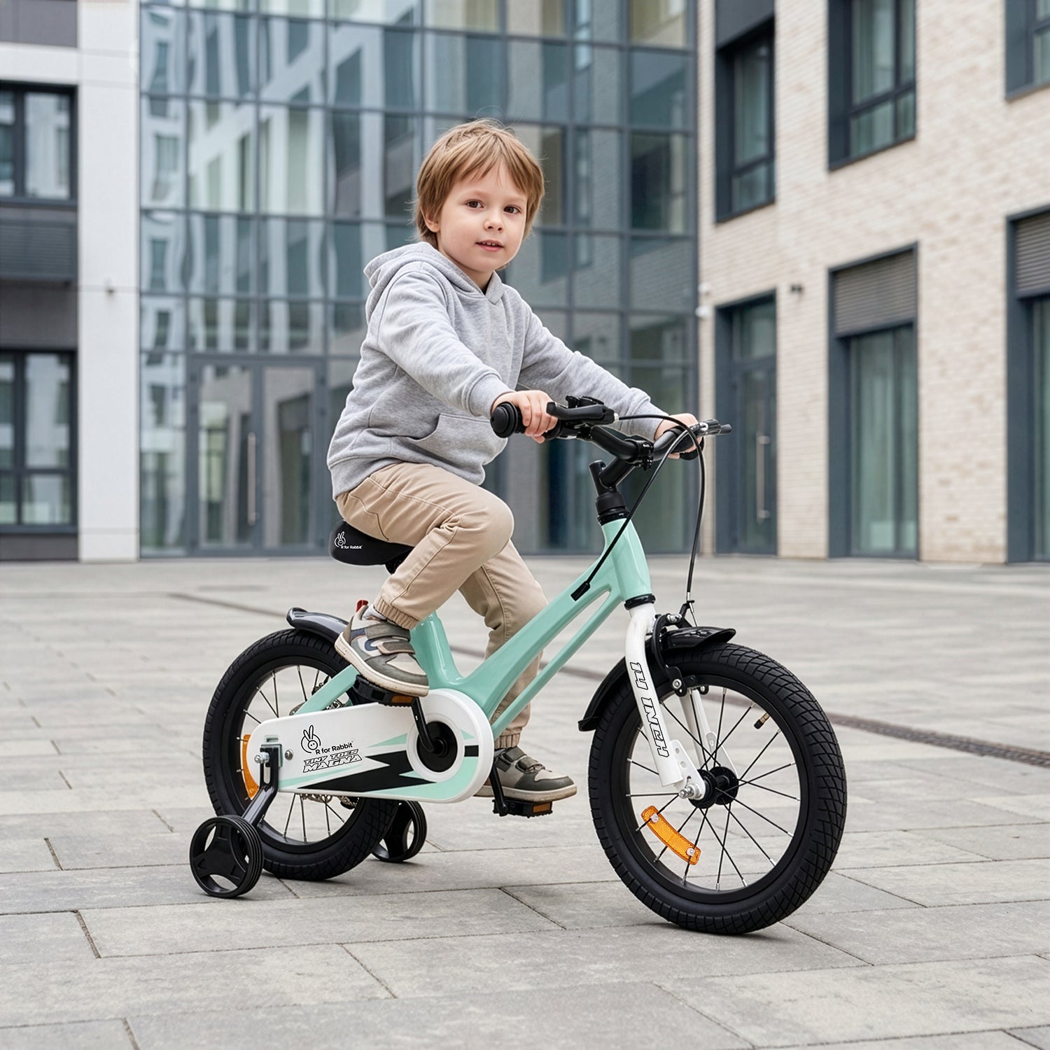 Tiny Toes Magna Bicycle For Kids 14 Inch With 90% Plug N Play Installation - Lake Blue