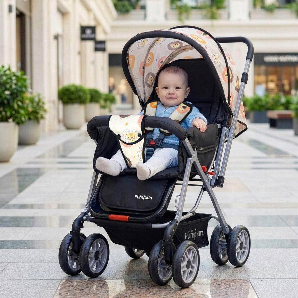 Safari Rabbit Baby First Kiddie Kingdom Black Safari Baby Stroller with Name Plate - R for Rabbit