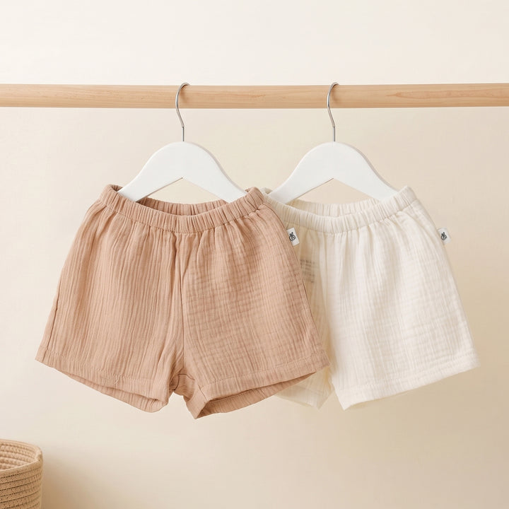 Pastelpops Multicolor Cotton Crinkle Shorts Pack of 2