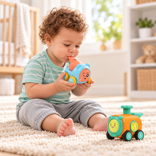 Orapple Whizplay BIS Safety Certified Set of 2 Whistle Toy and Push Toy