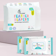 Feather Diapers XXL Size + Aqua Wipes Combo