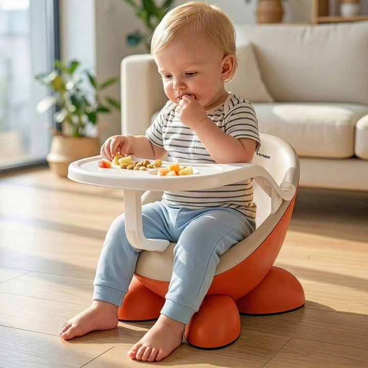 Jelly Bean Fab 2 in 1 Multipurpose Kids Chair and Meal Chair - Orange Cream