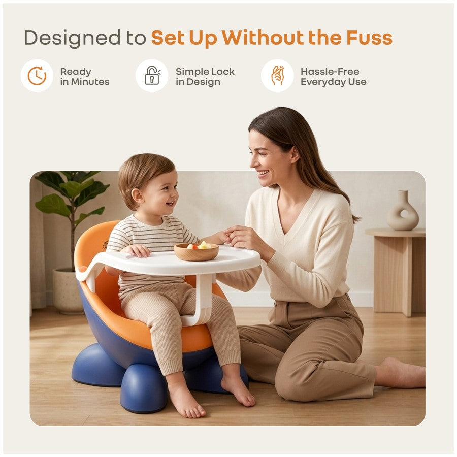 Jelly Bean Fab 2 in 1 Multipurpose Kids Chair and Meal Chair - Blue Orange