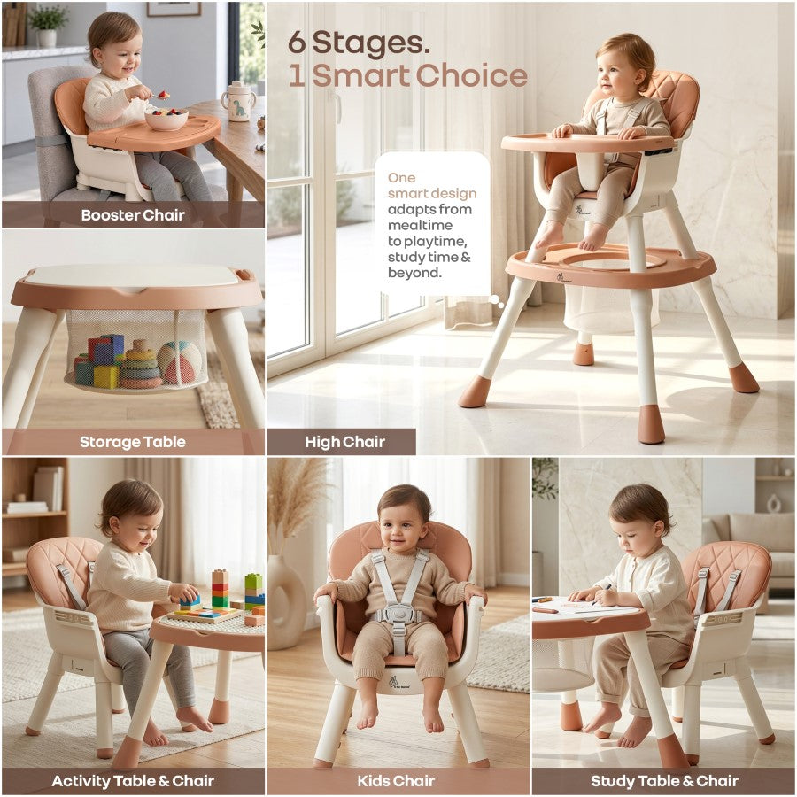 Cherry Berry Multi High Chair For Kids - Soft Peach