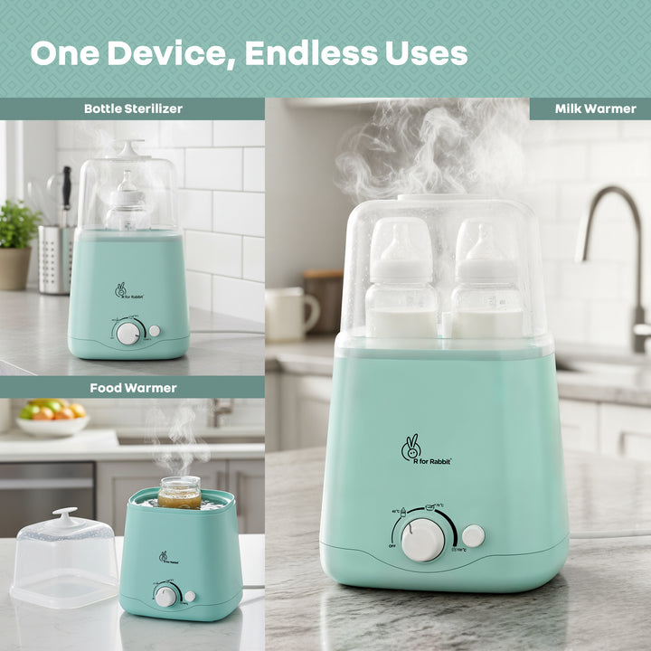 Multifunctional kitchen appliance with text 'One Device, Endless Uses' on a kitchen counter.