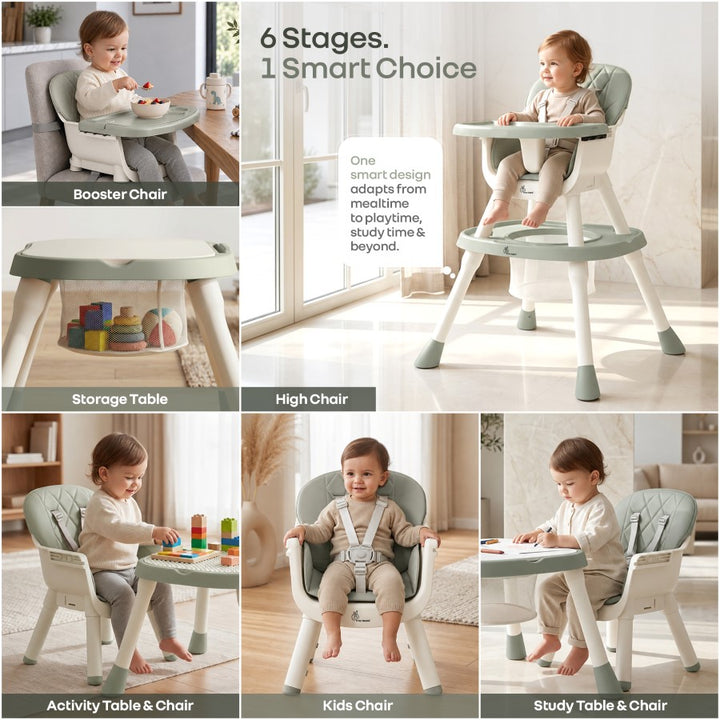 Cherry Berry Multi High Chair For Kids - Ash Grey