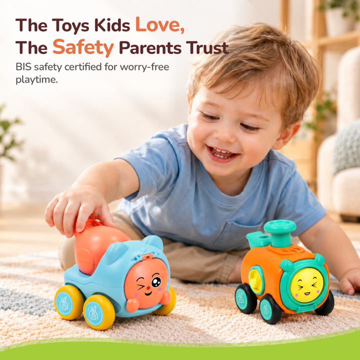 Orapple Whizplay BIS Safety Certified Set of 2 Whistle Toy and Push Toy