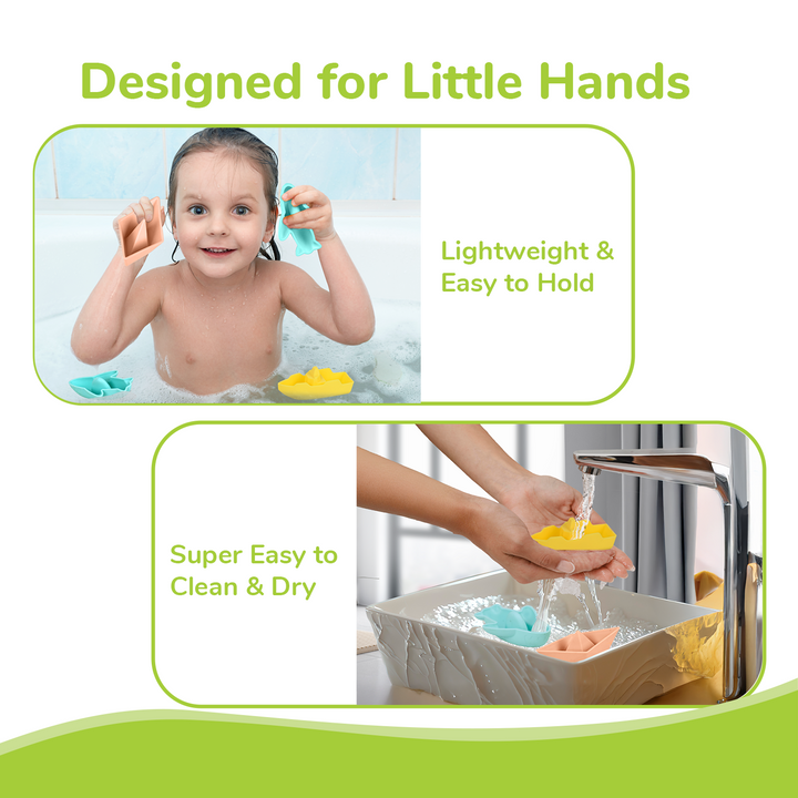 Orapple Floater Baby Bath Toys - BPA-Free Silicone Floating Toys (Pack of 3)