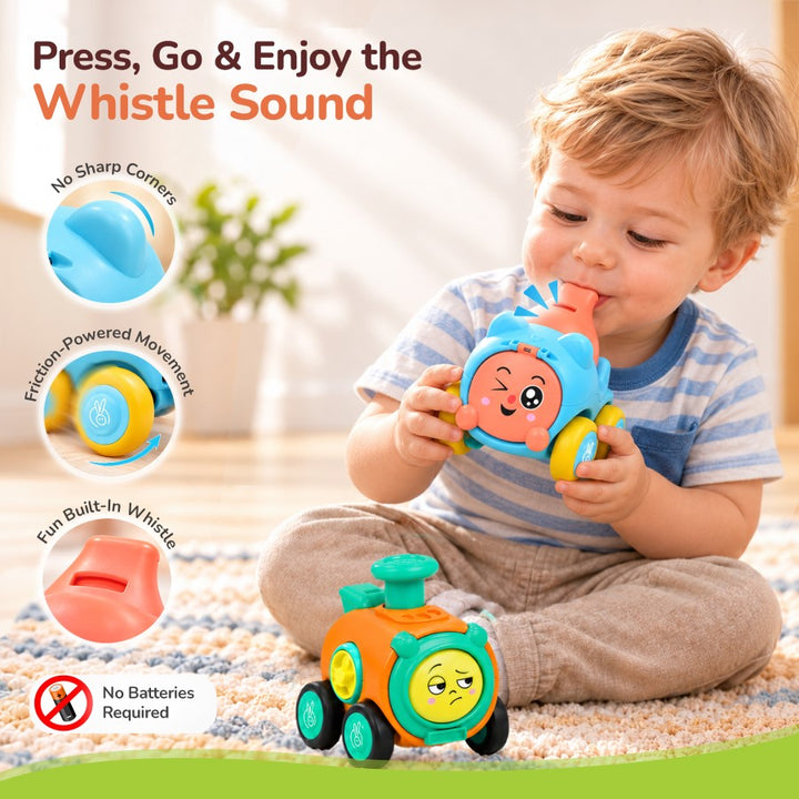 Orapple Whizplay BIS Safety Certified Set of 2 Whistle Toy and Push Toy