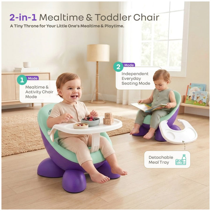Jelly Bean Fab 2 in 1 Multipurpose Kids Chair and Meal Chair - Purple Green