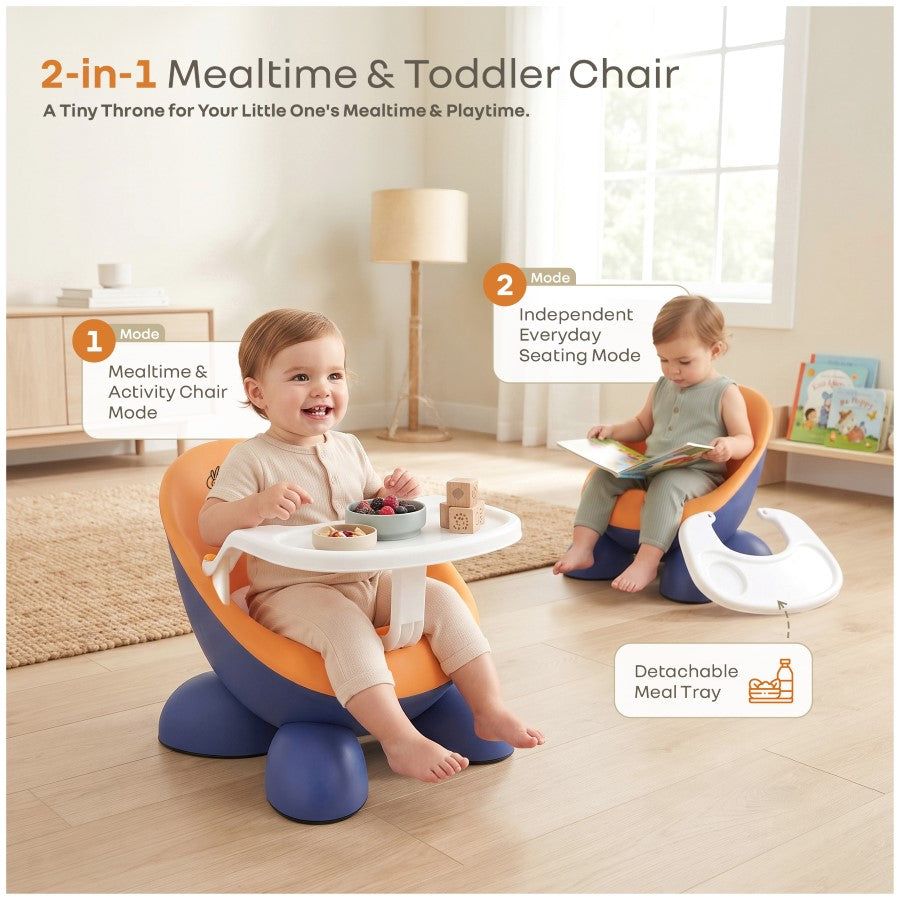 Jelly Bean Fab 2 in 1 Multipurpose Kids Chair and Meal Chair - Blue Orange