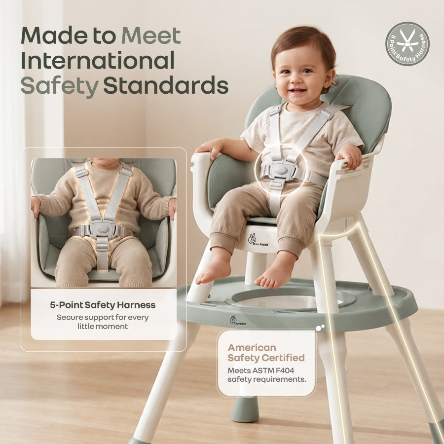 Cherry Berry Multi High Chair For Kids - Ash Grey