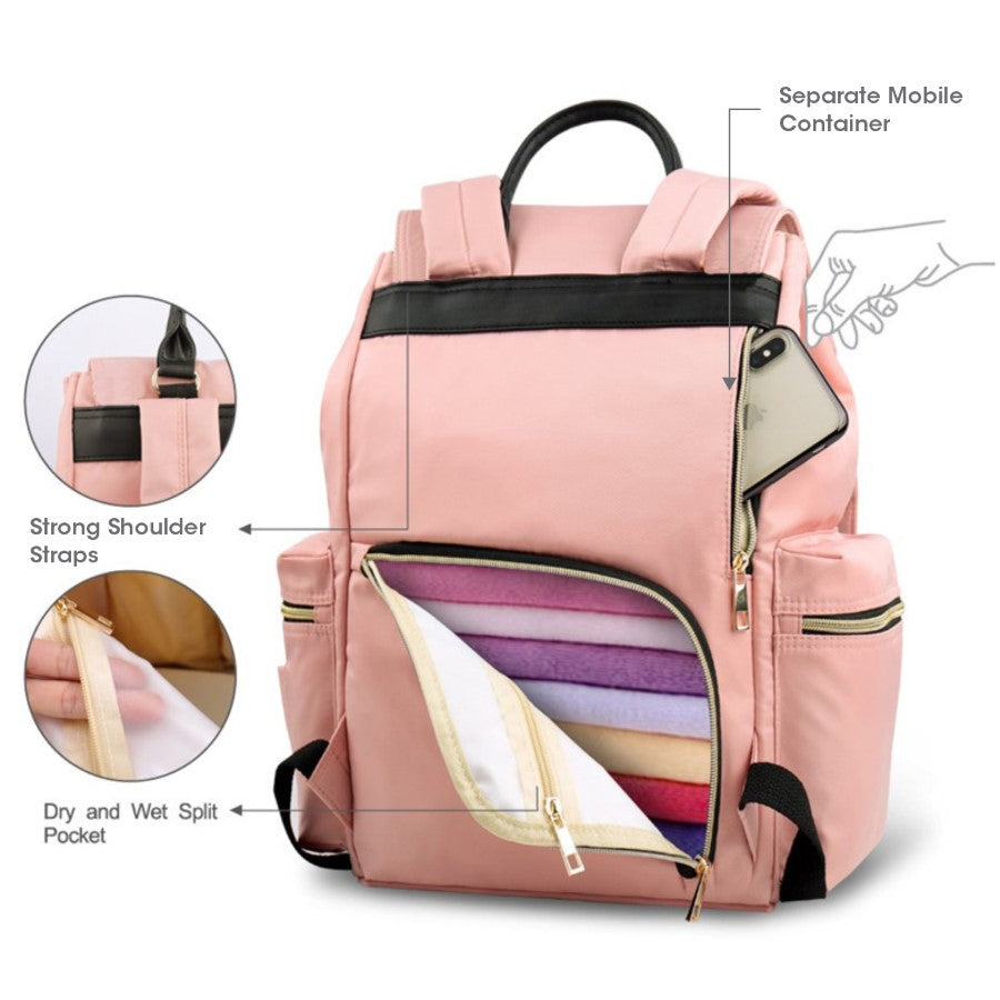 Caramello Bliss Diaper Bag Blush Blush Pink