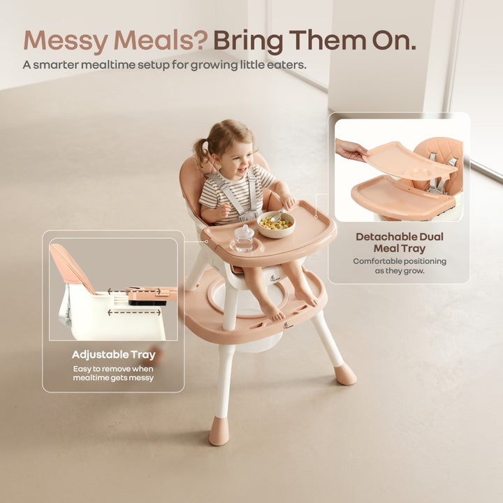 Cherry Berry Multi High Chair For Kids - Soft Peach