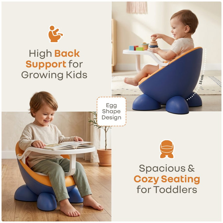 Jelly Bean Fab 2 in 1 Multipurpose Kids Chair and Meal Chair - Blue Orange