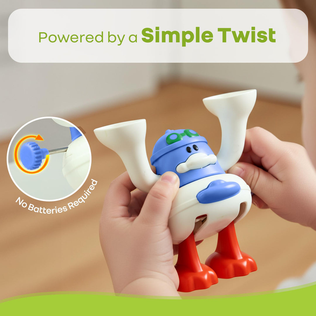 Orapple Flip n Hop Wind-Up Toy for Babies & Toddlers, Safe ABS Material, Educational Mechanical Flip Toy, Set of 2