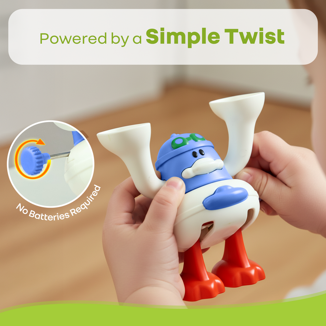 Orapple Flip n Hop Wind-Up Toy for Babies & Toddlers, Safe ABS Material, Educational Mechanical Flip Toy, Set of 2