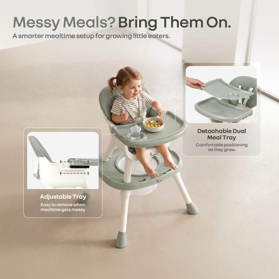 Cherry Berry Multi High Chair For Kids - Ash Grey