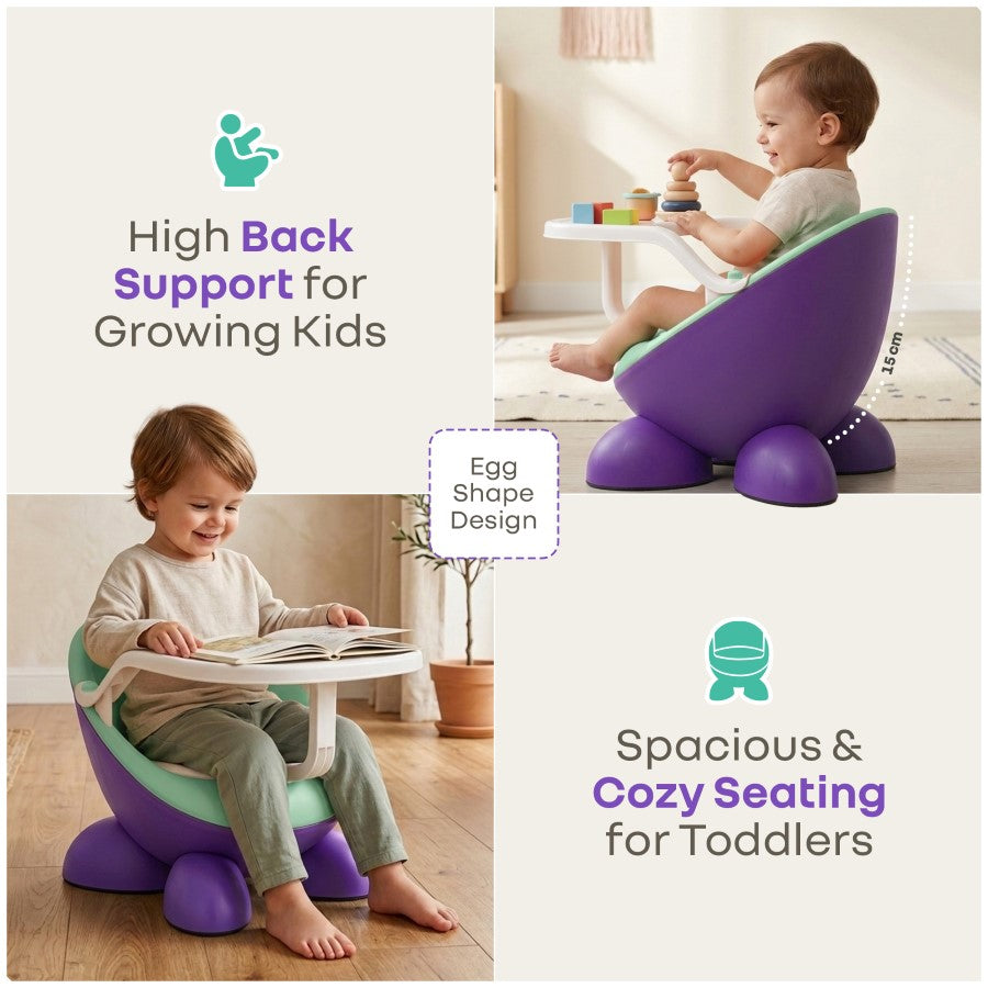 Jelly Bean Fab 2 in 1 Multipurpose Kids Chair and Meal Chair - Purple Green