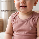 Mushmellow Hushed Violet Micro Modal Sleeve Less Onesie  9-12M