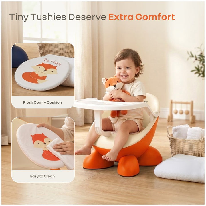 Jelly Bean Fab 2 in 1 Multipurpose Kids Chair and Meal Chair - Orange Cream