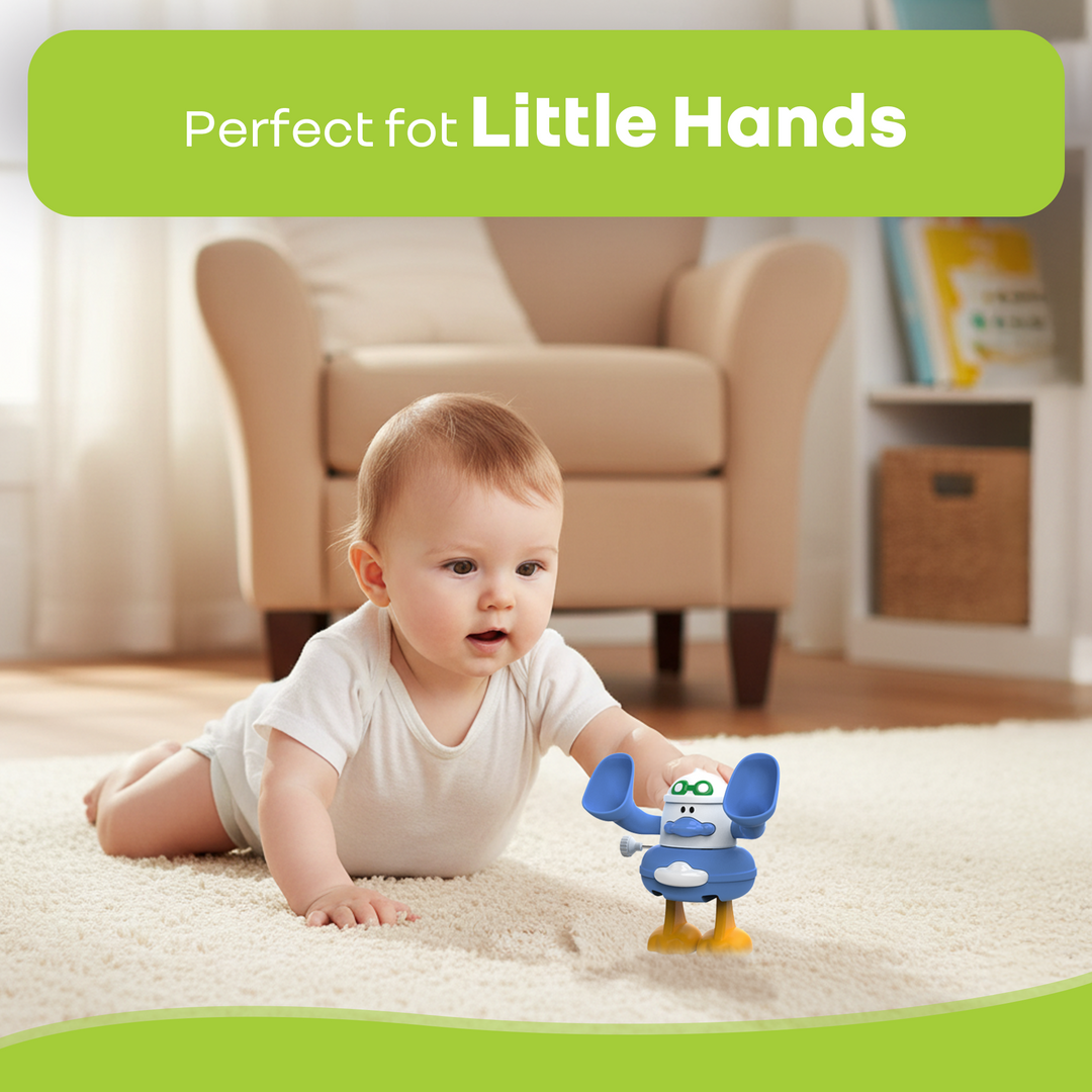 Orapple Flip n Hop Wind-Up Toy for Babies & Toddlers, Safe ABS Material, Educational Mechanical Flip Toy, Set of 2