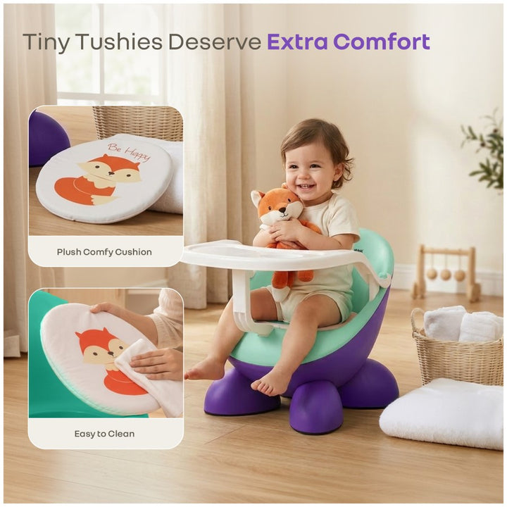 Jelly Bean Fab 2 in 1 Multipurpose Kids Chair and Meal Chair - Purple Green