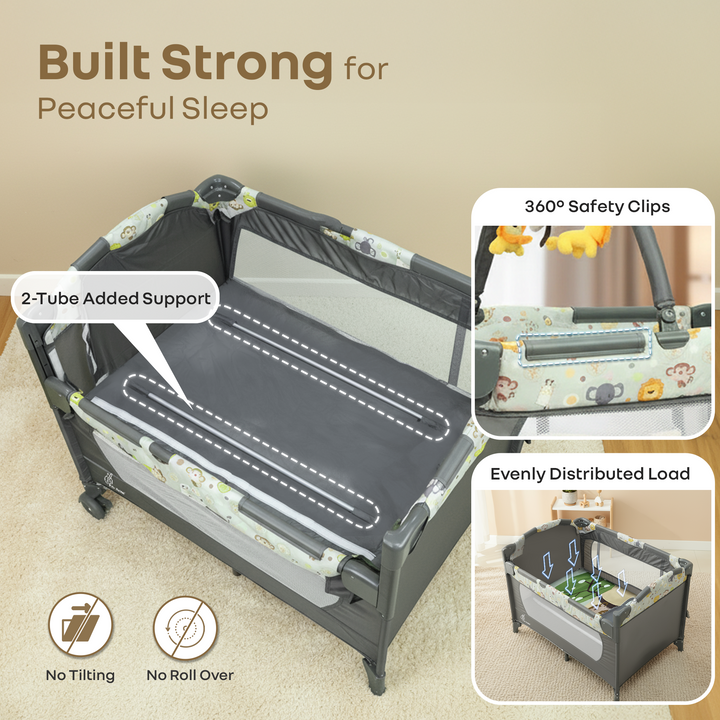 Hide N Seek Bliss Baby Cot - Safe, Cozy & Foldable Cot for Babies 0-3 Years