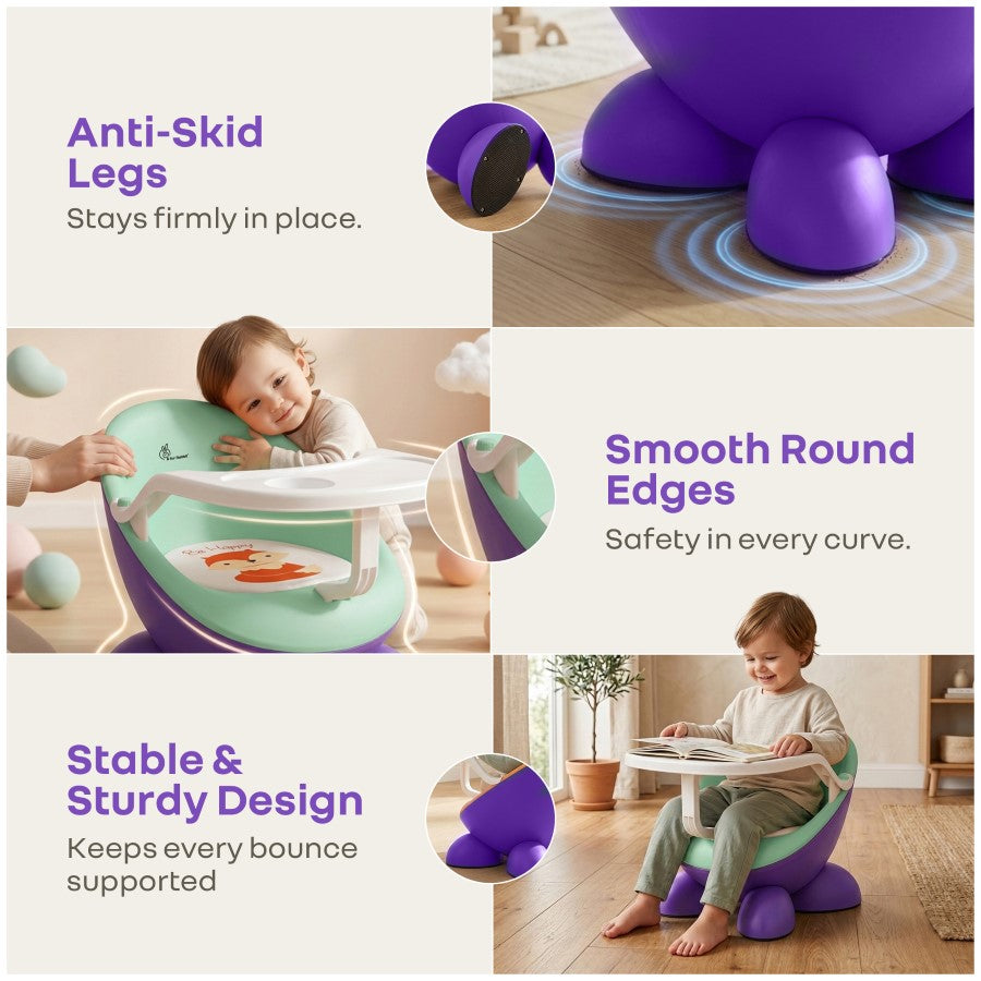 Jelly Bean Fab 2 in 1 Multipurpose Kids Chair and Meal Chair - Purple Green