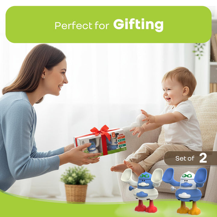 Orapple Flip n Hop Wind-Up Toy for Babies & Toddlers, Safe ABS Material, Educational Mechanical Flip Toy, Set of 2