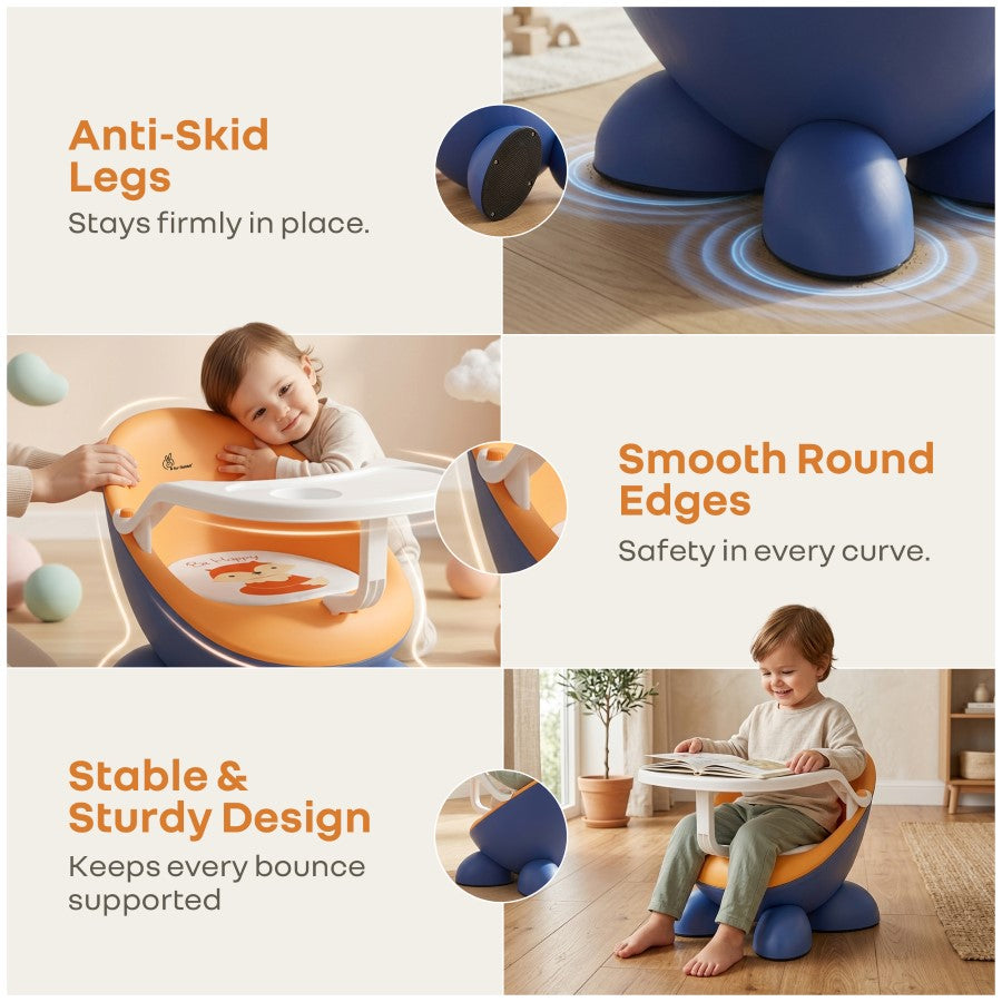 Jelly Bean Fab 2 in 1 Multipurpose Kids Chair and Meal Chair - Blue Orange