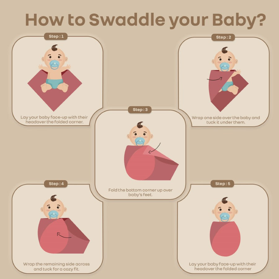 Cuddlez 100% Muslin Baby Swaddle for Newborns (Pack of 3)