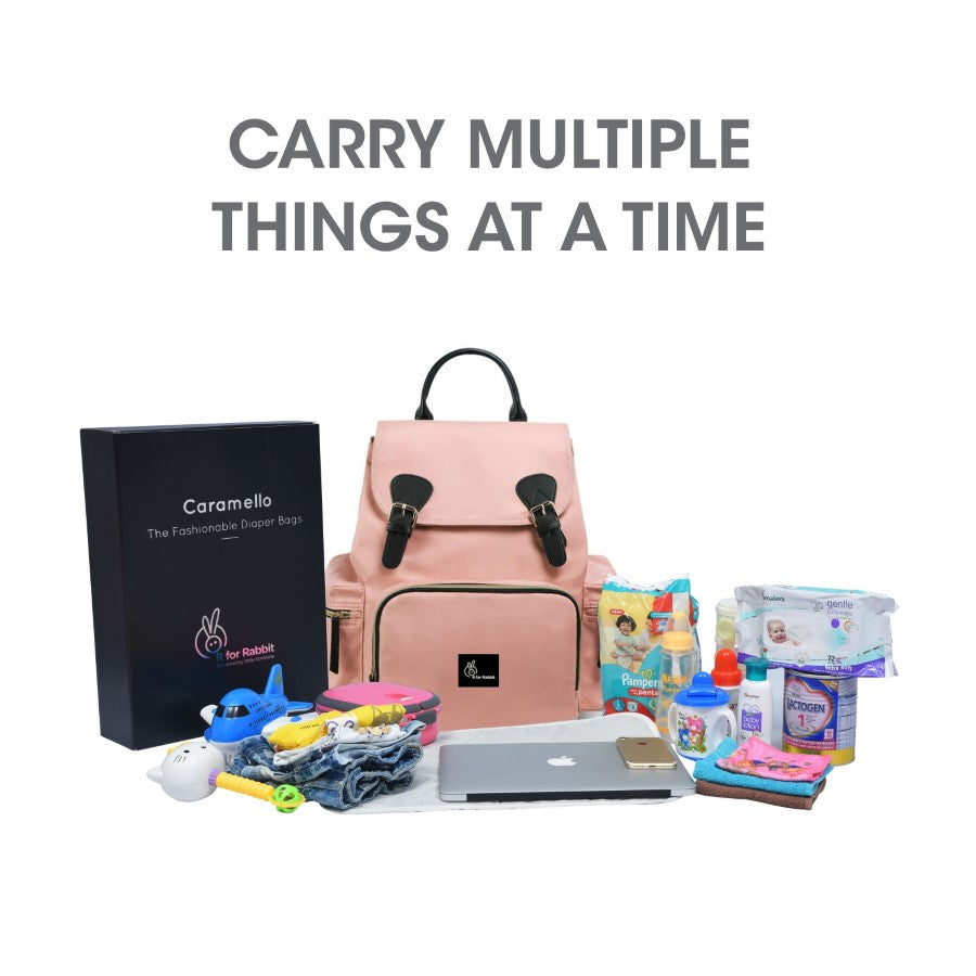 Caramello Bliss Diaper Bag Blush Blush Pink