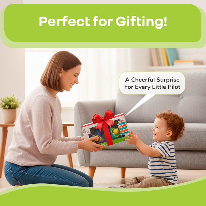 Orapple Aero Rider - BPA-Free, Non-Toxic Baby Airplane Push Toy with Lights & Music (Pack of 2)