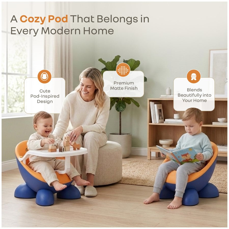 Jelly Bean Fab 2 in 1 Multipurpose Kids Chair and Meal Chair - Blue Orange