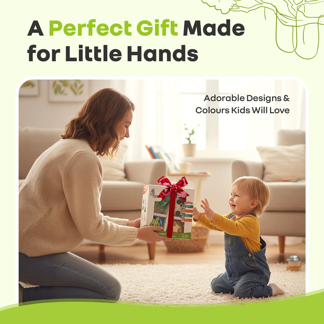 Orapple Safari - Set of 4 Windup Animal Toys for Babies (Panda, Lion, Elephant, Deer)