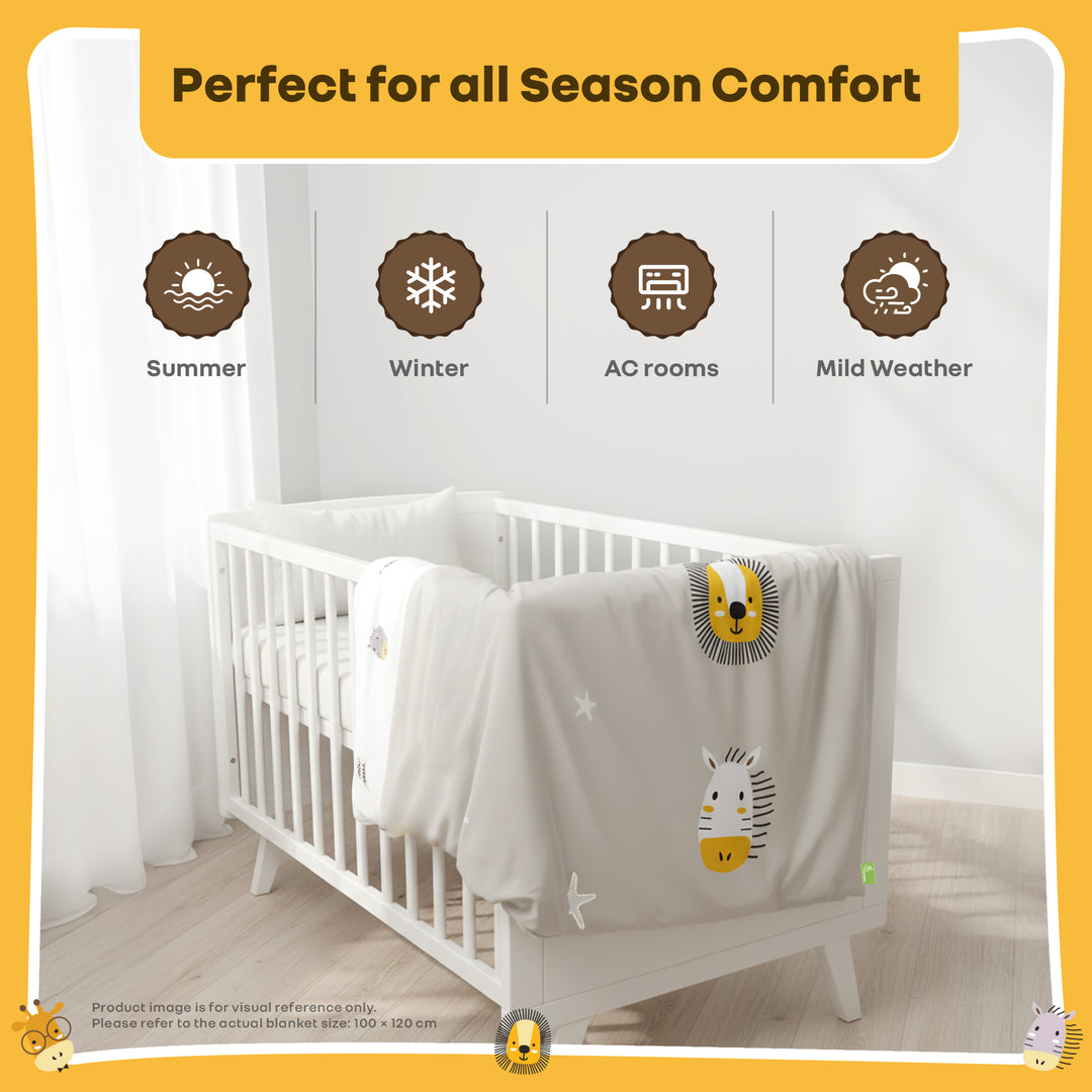 Softkins Baby Comforter 100% Cotton Baby Blanket With Ultra-Soft Dual Side Comfort